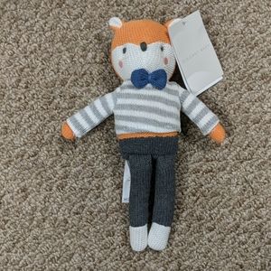 Knit Stuffed Fox Animal 10"